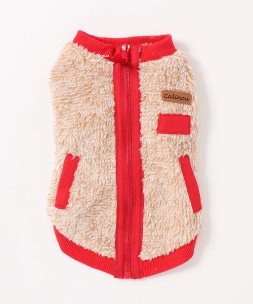 Burner(バーナー)の「Dog With Me もこもこジャケット 犬服 ペットウェア ペット用品(ペットウェア・レディース・ベージュ/ネイビー・5号/3号/3L/2号/1号/6号/4号)」の1枚目の写真