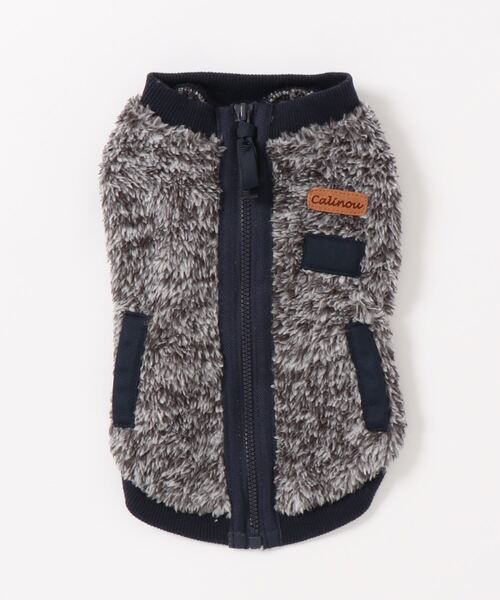 Burner(バーナー)の「Dog With Me もこもこジャケット 犬服 ペットウェア ペット用品(ペットウェア・レディース・ベージュ/ネイビー・5号/3号/3L/2号/1号/6号/4号)」の2枚目の写真