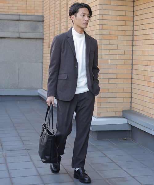 UNION STATION(ユニオンステーション)の「エアリーフラノイージーパンツ【セットアップ対応】(スラックス・メンズ・グレイッシュベージュ/チャコール/ブラック・L/M/S)」の4枚目の写真