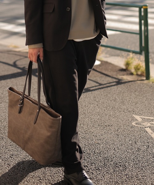 UNION STATION(ユニオンステーション)の「エアリーフラノイージーパンツ【セットアップ対応】(スラックス・メンズ・グレイッシュベージュ/チャコール/ブラック・L/M/S)」の10枚目の写真