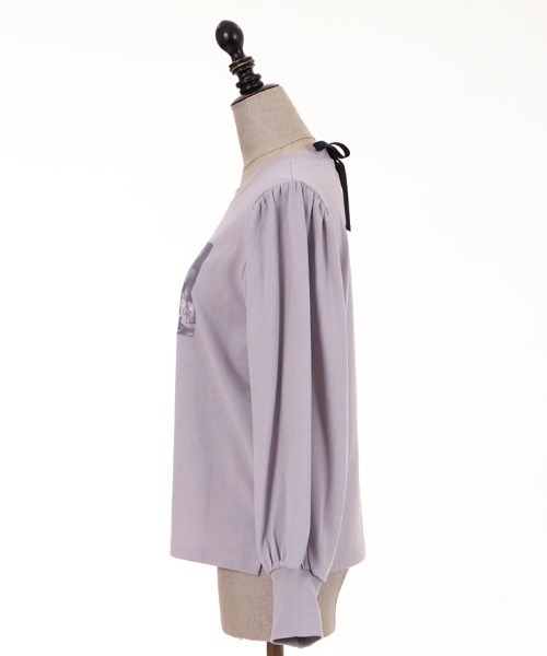 axes femme POETIQUE(アクシーズファムポエティック)の「おかしなお茶会長袖Tシャツ(Tシャツ/カットソー・レディース・ラベンダー/グレイッシュベージュ/ブルー・MEDIUM)」の12枚目の写真