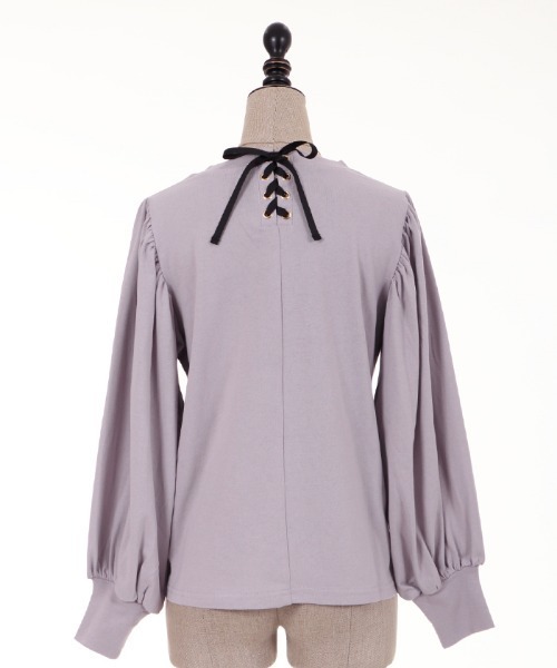 axes femme POETIQUE(アクシーズファムポエティック)の「おかしなお茶会長袖Tシャツ(Tシャツ/カットソー・レディース・ラベンダー/グレイッシュベージュ/ブルー・MEDIUM)」の11枚目の写真