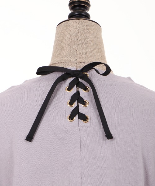 axes femme POETIQUE(アクシーズファムポエティック)の「おかしなお茶会長袖Tシャツ(Tシャツ/カットソー・レディース・ラベンダー/グレイッシュベージュ/ブルー・MEDIUM)」の6枚目の写真