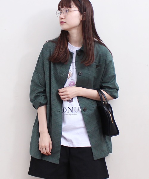 fig Ｌondon（フィグロンドン）の「●UNCLE　CHECK　BZ（ブルゾン・レディース・グリーン/ベージュ・FREE）」の2枚目の写真