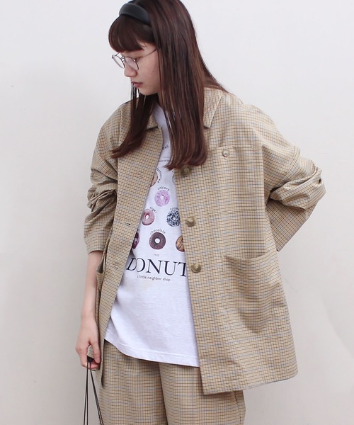 fig Ｌondon（フィグロンドン）の「●UNCLE　CHECK　BZ（ブルゾン・レディース・グリーン/ベージュ・FREE）」の5枚目の写真