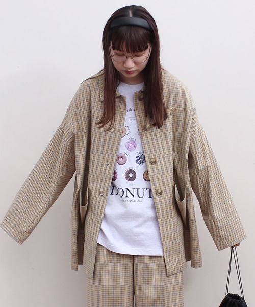 fig Ｌondon（フィグロンドン）の「●UNCLE　CHECK　BZ（ブルゾン・レディース・グリーン/ベージュ・FREE）」の6枚目の写真