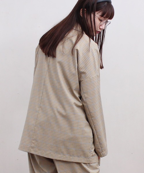 fig Ｌondon（フィグロンドン）の「●UNCLE　CHECK　BZ（ブルゾン・レディース・グリーン/ベージュ・FREE）」の13枚目の写真