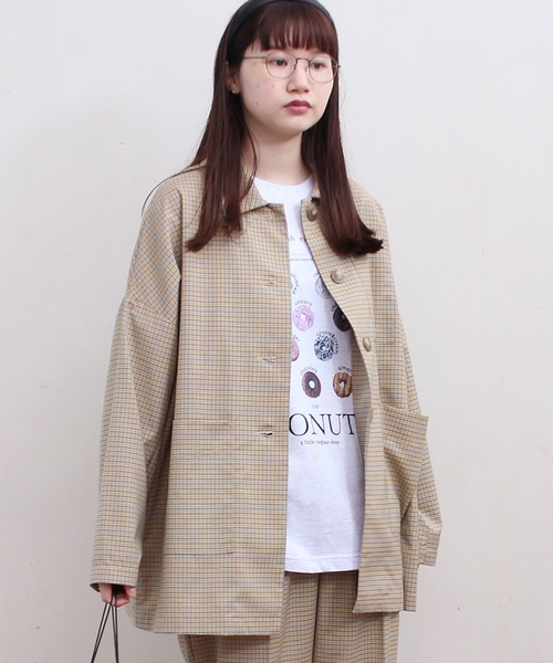 fig Ｌondon（フィグロンドン）の「●UNCLE　CHECK　BZ（ブルゾン・レディース・グリーン/ベージュ・FREE）」の14枚目の写真