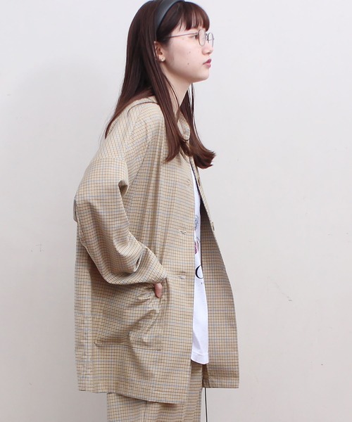 fig Ｌondon（フィグロンドン）の「●UNCLE　CHECK　BZ（ブルゾン・レディース・グリーン/ベージュ・FREE）」の15枚目の写真