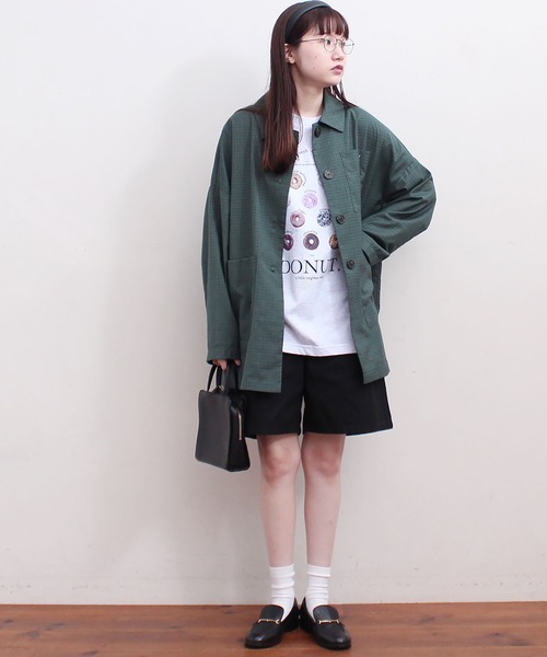 fig Ｌondon（フィグロンドン）の「●UNCLE　CHECK　BZ（ブルゾン・レディース・グリーン/ベージュ・FREE）」の9枚目の写真