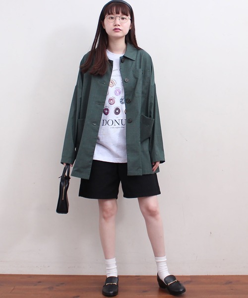fig Ｌondon（フィグロンドン）の「●UNCLE　CHECK　BZ（ブルゾン・レディース・グリーン/ベージュ・FREE）」の10枚目の写真