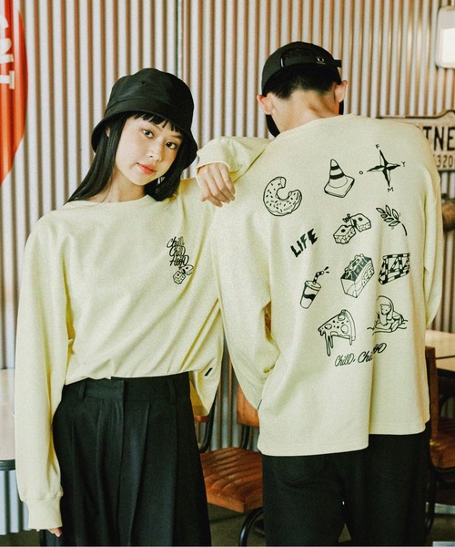 ROMANTIC CROWN(ロマンティッククラウン)の「【ROMANTIC CROWN】MEMORIZE LONG SLEEVE / ロマンティッククラウン メモライズ グラフィック ロングスリーブ Tシャツ(Tシャツ/カットソー・メンズ・ブラック/ホワイト/ライトイエロー・SMALL/MEDIUM/LARGE/X-LARGE)」の1枚目の写真