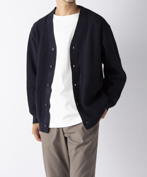 NOLLEY'S goodman（ノーリーズグッドマン）の「ハイツイスト コットン Vネックカーディガン（カーディガン/ボレロ・メンズ・ベージュ/ミント/ネイビー・M/L）」の7枚目の写真