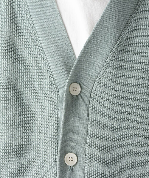 NOLLEY'S goodman（ノーリーズグッドマン）の「ハイツイスト コットン Vネックカーディガン（カーディガン/ボレロ・メンズ・ベージュ/ミント/ネイビー・M/L）」の12枚目の写真