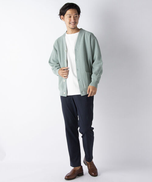 NOLLEY'S goodman（ノーリーズグッドマン）の「ハイツイスト コットン Vネックカーディガン（カーディガン/ボレロ・メンズ・ベージュ/ミント/ネイビー・M/L）」の15枚目の写真