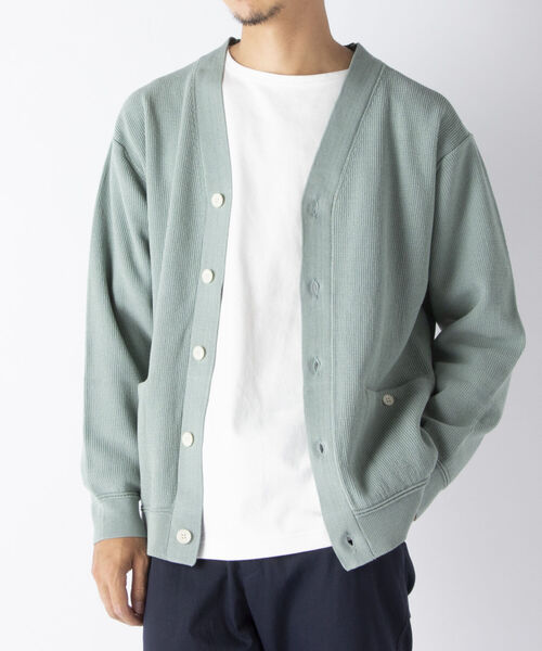 NOLLEY'S goodman（ノーリーズグッドマン）の「ハイツイスト コットン Vネックカーディガン（カーディガン/ボレロ・メンズ・ベージュ/ミント/ネイビー・M/L）」の16枚目の写真