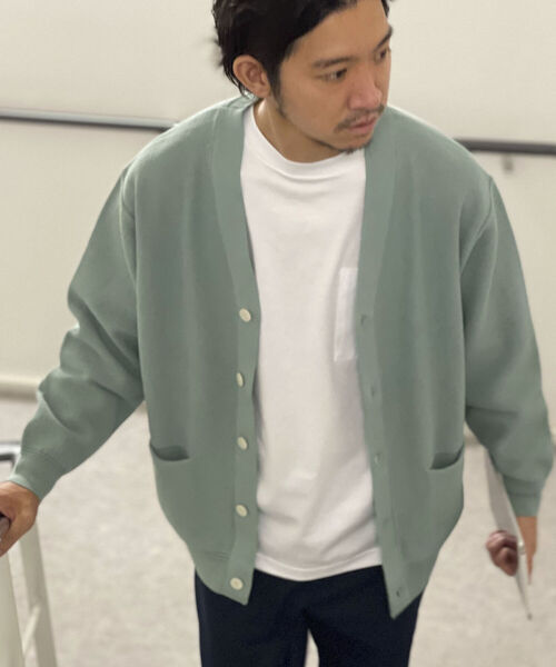 NOLLEY'S goodman（ノーリーズグッドマン）の「ハイツイスト コットン Vネックカーディガン（カーディガン/ボレロ・メンズ・ベージュ/ミント/ネイビー・M/L）」の18枚目の写真