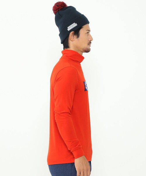 MEN＞BEAMS GOLF ORANGE LABEL / レイヤーロゴ タートルネックシャツ
