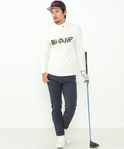 MEN＞BEAMS GOLF ORANGE LABEL / レイヤーロゴ タートルネックシャツ