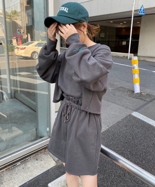 one after another NICE CLAUP（ワンアフターアナザーナイスクラップ）の「裏毛ミニスカート（スカート・レディース・アイボリー/スミクロ/ベージュ/ピンク/サックスブルー/グリーン・FREE）」の18枚目の写真