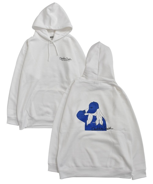 DOUBLE STEAL(ダブルスティール)の「Good Down Girl 裏起毛パーカー(パーカー・メンズ・ホワイト/トップグレー/ブラック・MEDIUM/LARGE/X-LARGE)」の1枚目の写真
