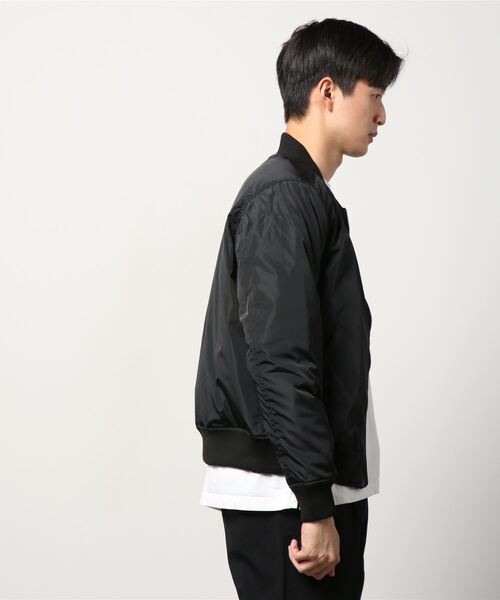 NAVY(ネイビー)の「MA-1タイプブルゾン 中綿ジャケット(MA-1・メンズ・ブラック/グレー/カーキ・M/L/XL/XXL)」の5枚目の写真