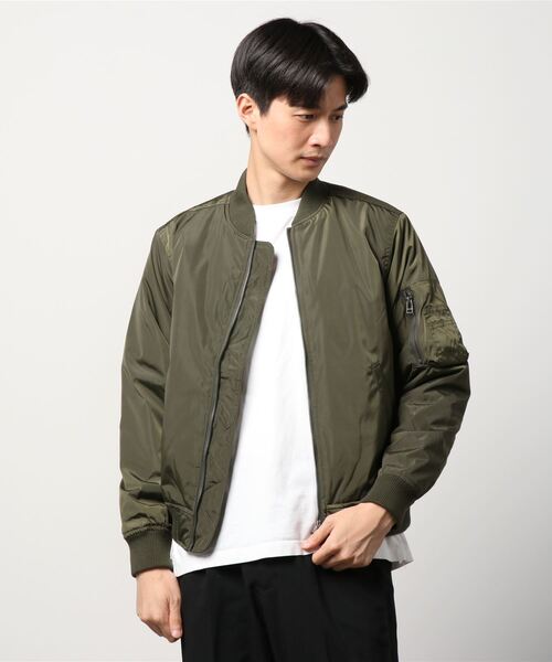 NAVY(ネイビー)の「MA-1タイプブルゾン 中綿ジャケット(MA-1・メンズ・ブラック/グレー/カーキ・M/L/XL/XXL)」の21枚目の写真