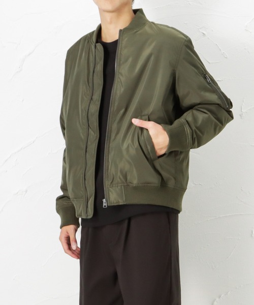 NAVY(ネイビー)の「MA-1タイプブルゾン 中綿ジャケット(MA-1・メンズ・ブラック/グレー/カーキ・M/L/XL/XXL)」の7枚目の写真