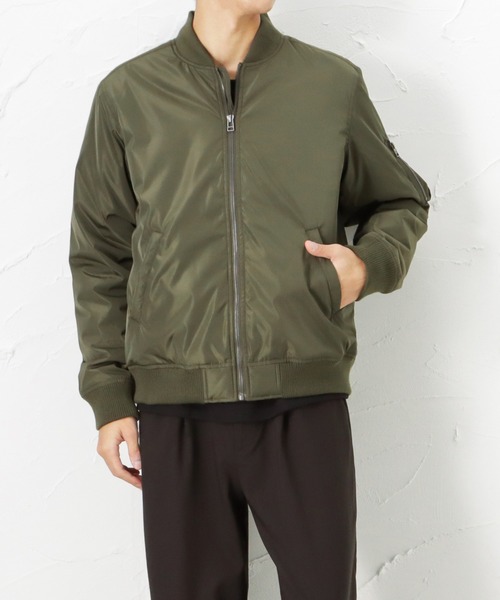 NAVY(ネイビー)の「MA-1タイプブルゾン 中綿ジャケット(MA-1・メンズ・ブラック/グレー/カーキ・M/L/XL/XXL)」の9枚目の写真