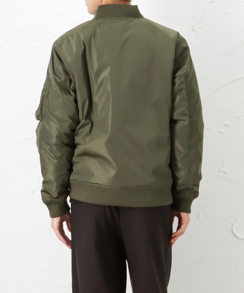 NAVY(ネイビー)の「MA-1タイプブルゾン 中綿ジャケット(MA-1・メンズ・ブラック/グレー/カーキ・M/L/XL/XXL)」の12枚目の写真