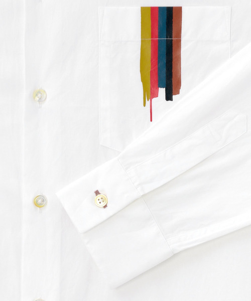Paul Smith（ポールスミス）の「'Painted Stripe'ポケットシャツ / 213317 902UP（シャツ/ブラウス・メンズ・ホワイト/ブルー・SMALL/MEDIUM/LARGE/X-LARGE/XX-LARGE）」の8枚目の写真