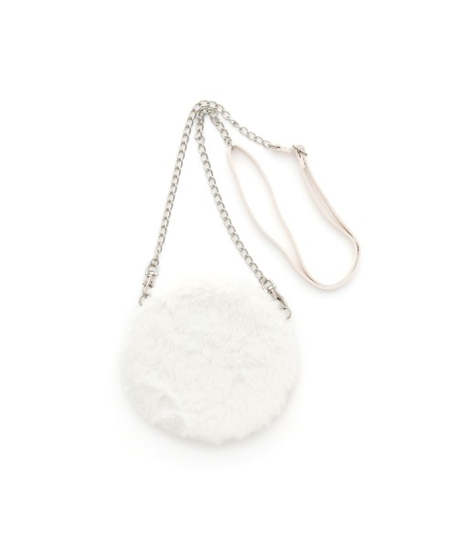 JENNI love（ジェニィラブ）の「パフ風ファーポシェット（ショルダーバッグ・キッズ・オフホワイト/ラベンダー/ピンク・F）」の8枚目の写真