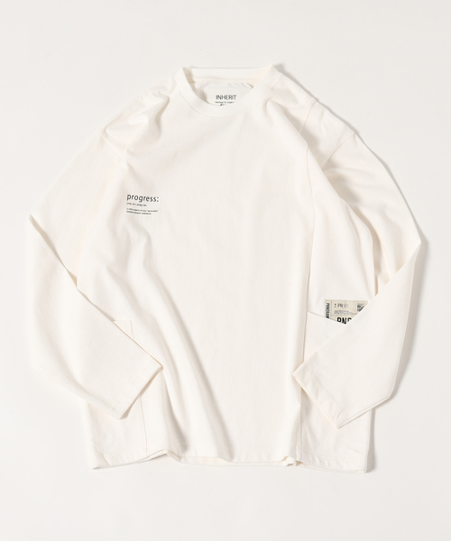 B.C STOCK(ベーセーストック)の「キャリーポケット ロングスリーブTシャツ(Tシャツ/カットソー・メンズ・ブラック/ホワイト/ベージュ・MEDIUM/LARGE)」の1枚目の写真