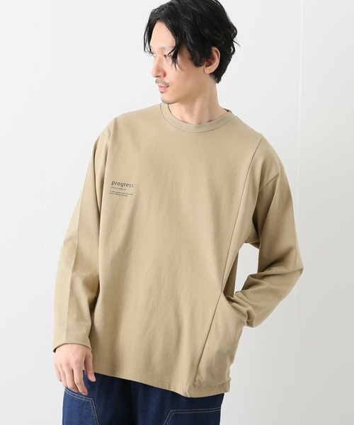 B.C STOCK(ベーセーストック)の「キャリーポケット ロングスリーブTシャツ(Tシャツ/カットソー・メンズ・ブラック/ホワイト/ベージュ・MEDIUM/LARGE)」の6枚目の写真