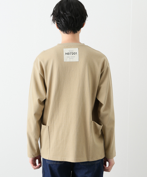 B.C STOCK(ベーセーストック)の「キャリーポケット ロングスリーブTシャツ(Tシャツ/カットソー・メンズ・ブラック/ホワイト/ベージュ・MEDIUM/LARGE)」の10枚目の写真