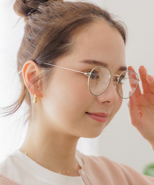 flower（フラワー）の「ラブリーカラーグラス2（メガネ・レディース・カーキ/ピンク/ブラック・FREE）」の2枚目の写真