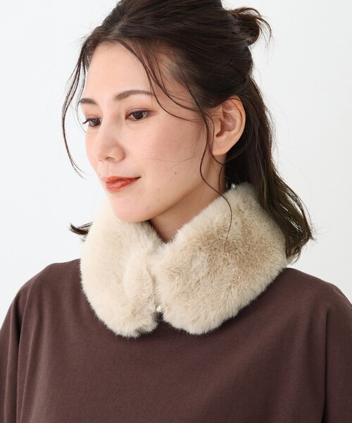 DRESKIP(ドレスキップ)の「◆【マグネット】フェイクファーティペット(ストール/ショール・レディース・グレー/ブラウン系その他/ライトベージュ/グレー系・00)」の5枚目の写真