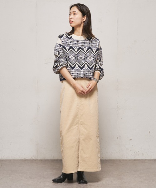 CIAOPANIC（チャオパニック）の「ジャガードビートニット（ニット/セーター・レディース・ブラック/ベージュ/オフホワイト・FREE）」の5枚目の写真