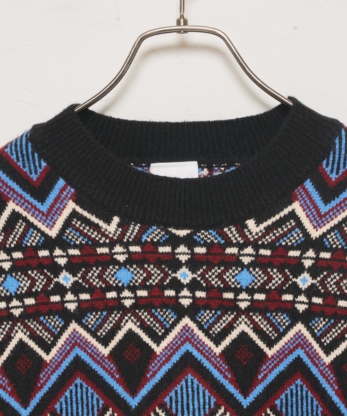 CIAOPANIC（チャオパニック）の「ジャガードビートニット（ニット/セーター・レディース・ブラック/ベージュ/オフホワイト・FREE）」の21枚目の写真