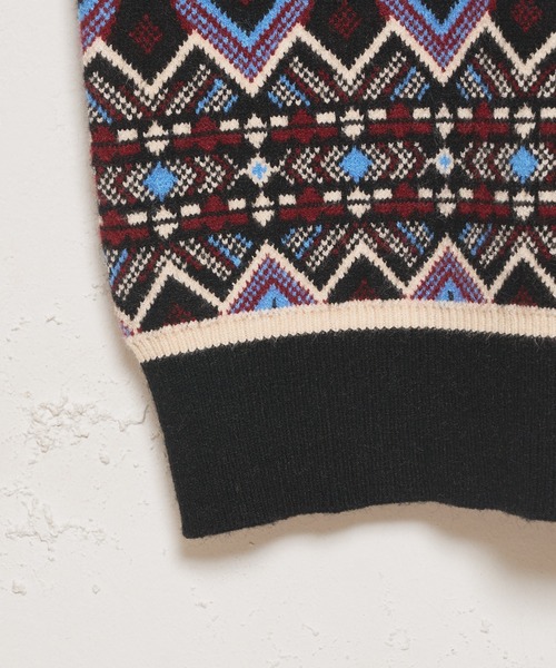 CIAOPANIC（チャオパニック）の「ジャガードビートニット（ニット/セーター・レディース・ブラック/ベージュ/オフホワイト・FREE）」の12枚目の写真