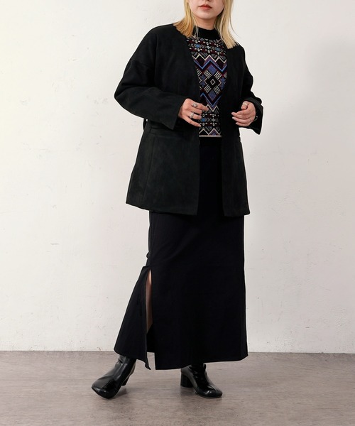 CIAOPANIC（チャオパニック）の「ジャガードビートニット（ニット/セーター・レディース・ブラック/ベージュ/オフホワイト・FREE）」の9枚目の写真