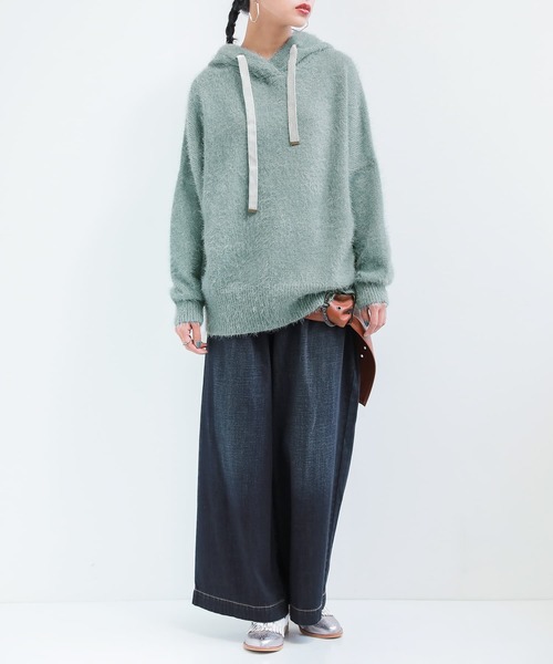 osharewalker(オシャレウォーカー)の「【廃盤】『シャギーニットパーカー』(パーカー・レディース・ピンク/アイボリー/ブラック/ミント・FREE)」の8枚目の写真