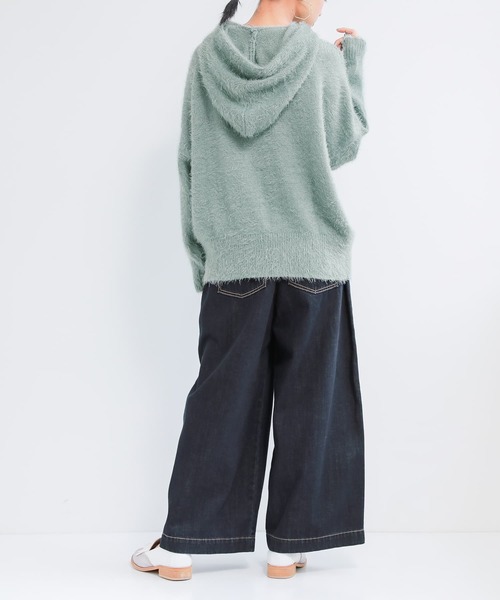 osharewalker(オシャレウォーカー)の「【廃盤】『シャギーニットパーカー』(パーカー・レディース・ピンク/アイボリー/ブラック/ミント・FREE)」の10枚目の写真