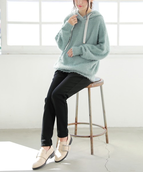 osharewalker(オシャレウォーカー)の「【廃盤】『シャギーニットパーカー』(パーカー・レディース・ピンク/アイボリー/ブラック/ミント・FREE)」の11枚目の写真