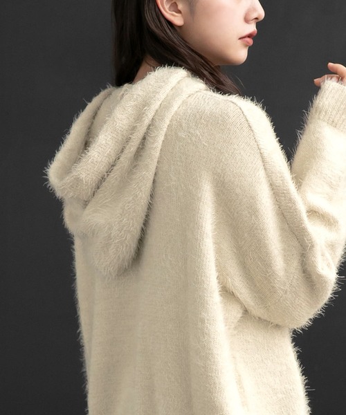 osharewalker(オシャレウォーカー)の「【廃盤】『シャギーニットパーカー』(パーカー・レディース・ピンク/アイボリー/ブラック/ミント・FREE)」の12枚目の写真