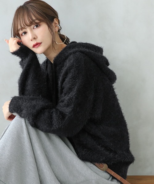 osharewalker(オシャレウォーカー)の「【廃盤】『シャギーニットパーカー』(パーカー・レディース・ピンク/アイボリー/ブラック/ミント・FREE)」の16枚目の写真