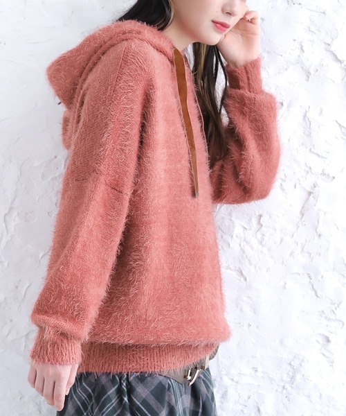 osharewalker(オシャレウォーカー)の「【廃盤】『シャギーニットパーカー』(パーカー・レディース・ピンク/アイボリー/ブラック/ミント・FREE)」の19枚目の写真