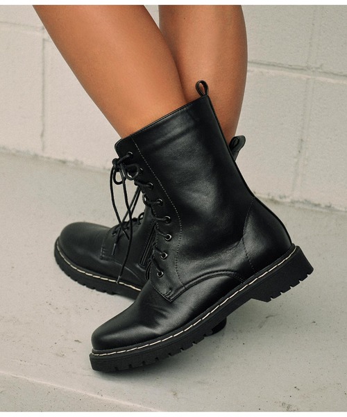 anap mimpi（アナップミンピ）の「ステッチレースアップショートブーツ（ブーツ・レディース・ブラック・LL/L/S/M）」の12枚目の写真