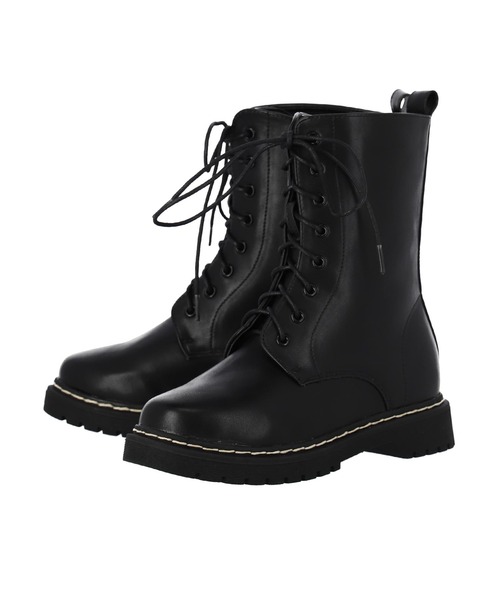 anap mimpi（アナップミンピ）の「ステッチレースアップショートブーツ（ブーツ・レディース・ブラック・LL/L/S/M）」の5枚目の写真