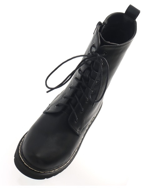 anap mimpi（アナップミンピ）の「ステッチレースアップショートブーツ（ブーツ・レディース・ブラック・LL/L/S/M）」の8枚目の写真